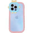 thumbnail image 1 of Color Edge Phone Case with Cute Bow Knot Camera Frame Lens Protection, Shockproof Soft Clear Case for iPhone 12 Pro, 1 of 7