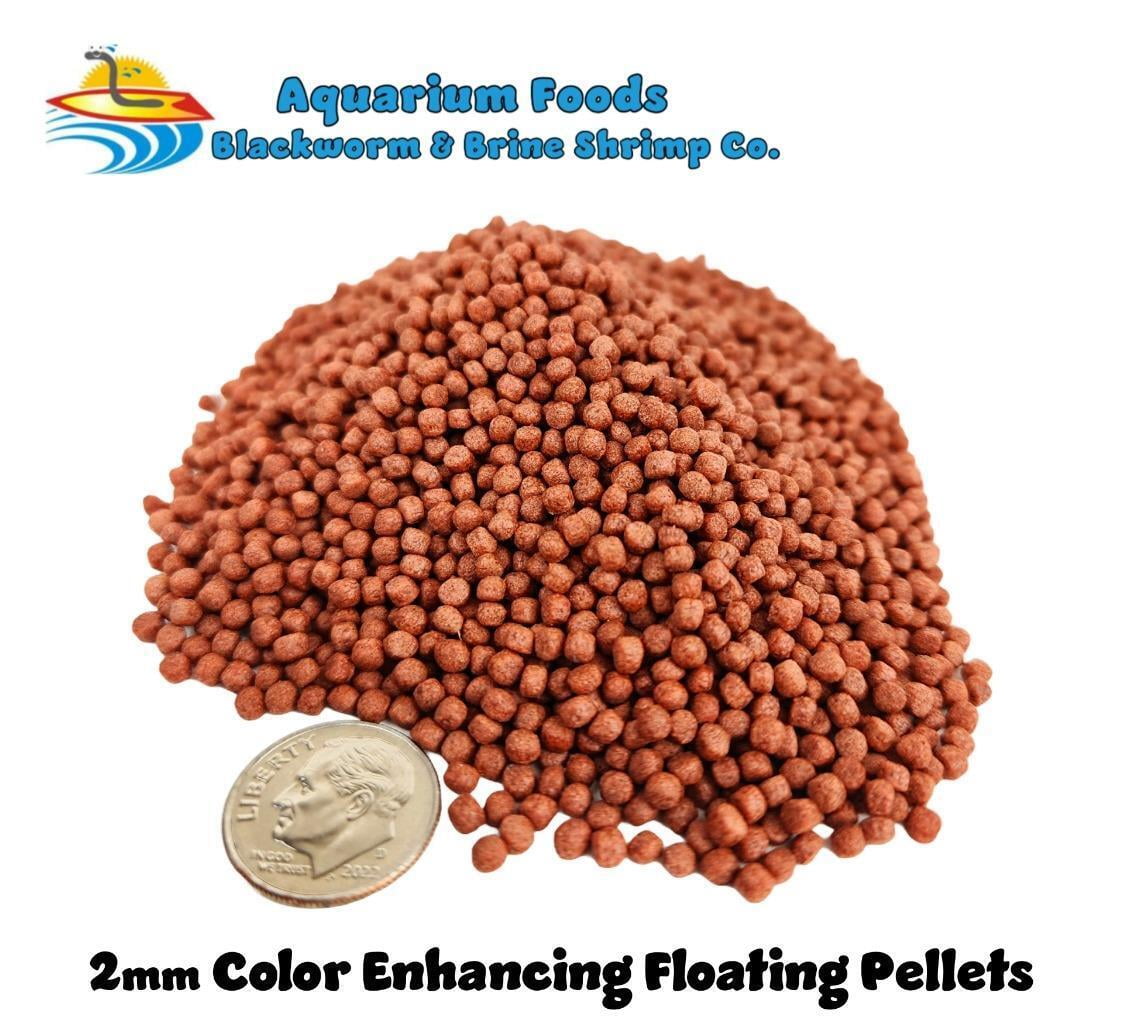 Color Enhancing Floating Pellets 2mm - Small / Medium Koi, Goldfish, Pond...4oz Blue Label