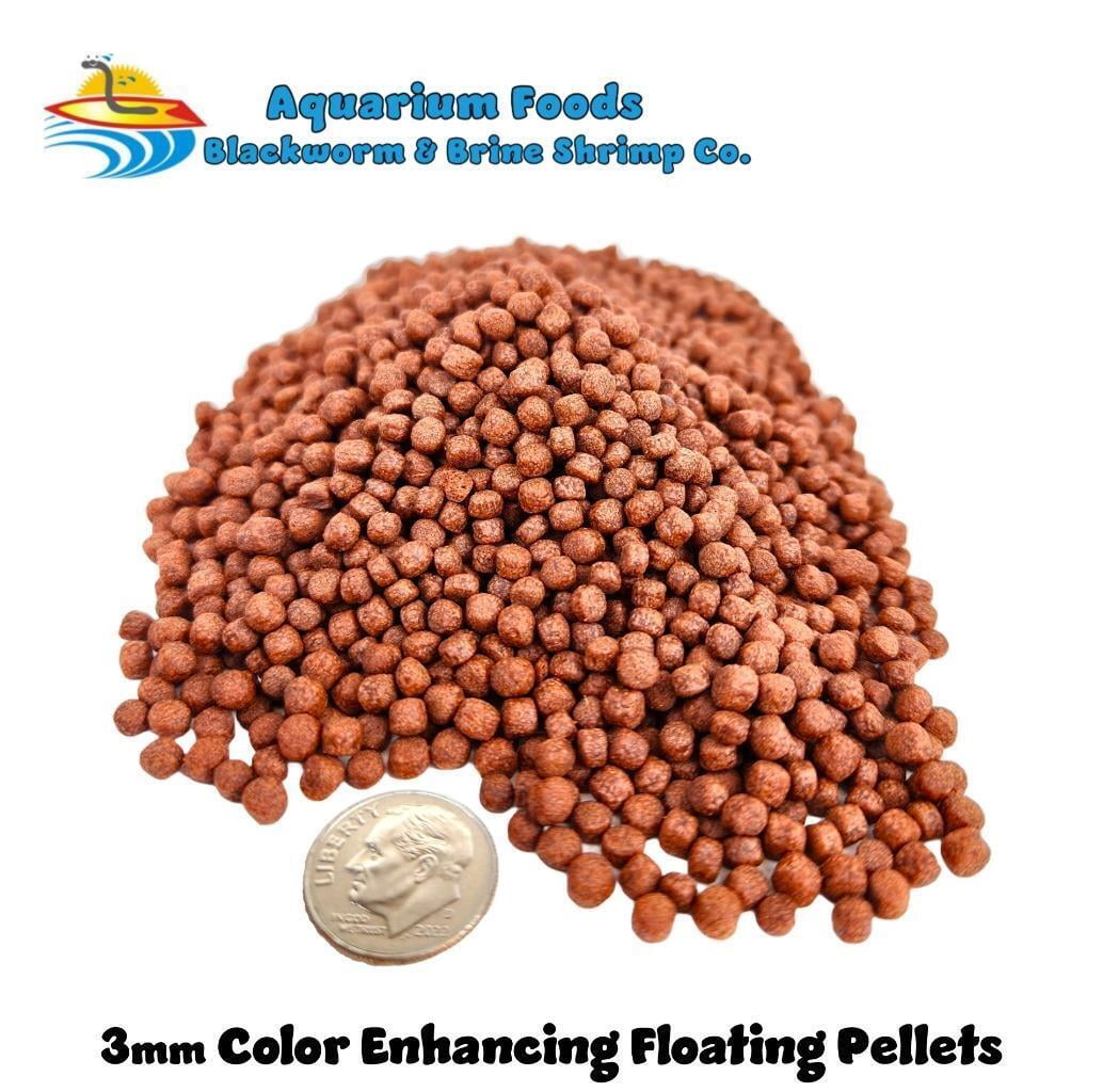 Color Enhancing Floating Pellets 3mm - Small / Medium Koi, Goldfish, Pond...4oz Blue Label