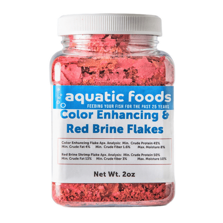 Color Enhancing & Red Brine Shrimp Flakes Special Blend Mix. Aquatic Foods and Zeigler Foods Mix…2oz Small Jar
