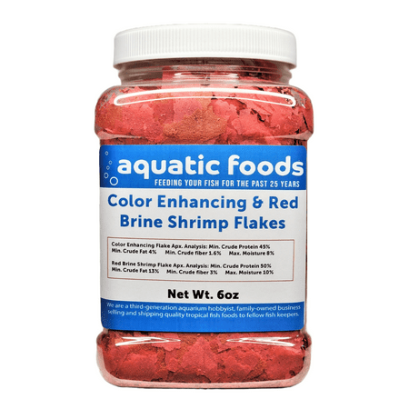 Color Enhancing & Red Brine Shrimp Flakes Special Blend Mix. Aquatic Foods and Zeigler Foods Mix…6oz Med Jar