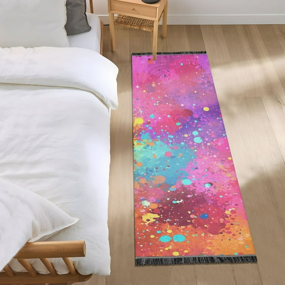 Color Explosion Splash Bedroom Runner Rug 2'x 6' Non Slip Carpet Indoor Home Area Rug Living Room