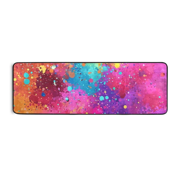 Color Explosion Splash Runner Rug for Hallways Kitchen Non Slip 2'x 6' Washable Hall Carpet for Bedroom Entryway Laundry Room