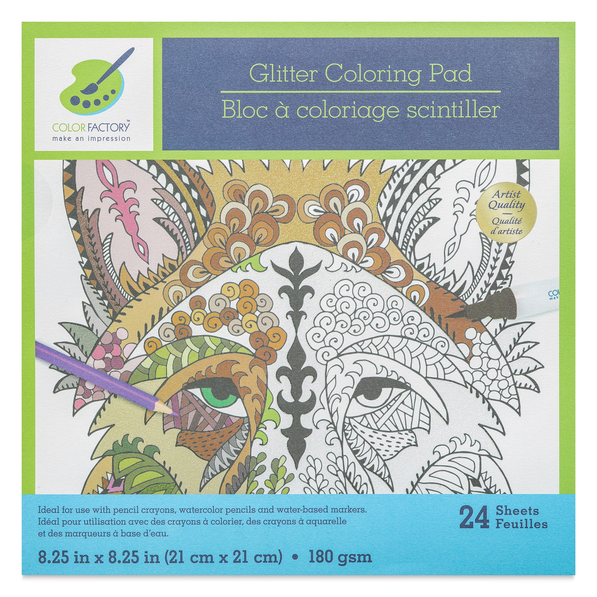 Color Factory Glitter Coloring Pad - Savage, 24 Sheets