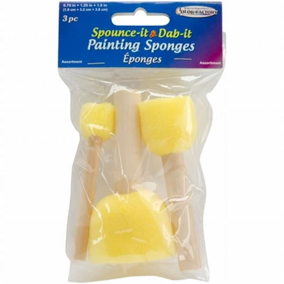 Color Factory Spounce It & Dab It Painting Sponges 3/Pkg-3.75", 1.5" & 1.25"