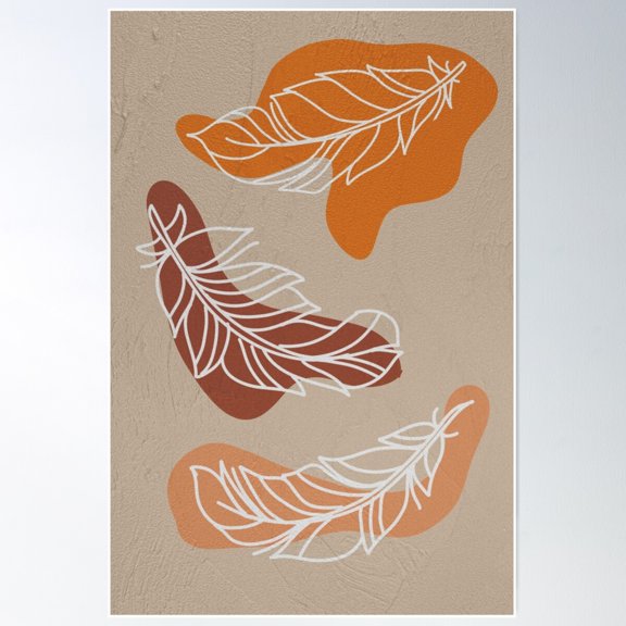 Color Feathers Poster Wall Art, Modern Wall Decor For Living Room Bedroom, 8x12 UNFRAMED