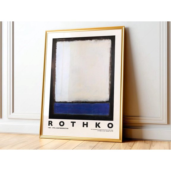 Color Field Inspired Blue and White Exhibition 9 Poster