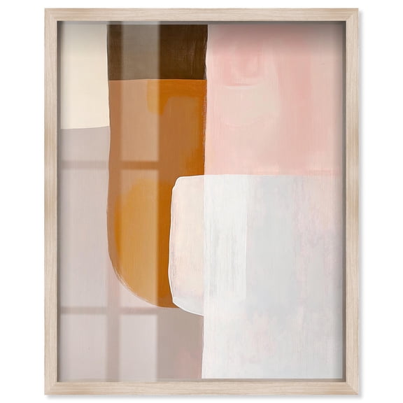 Color Fields Shadowbox Print Boho Art by Art Remedy, Blonde Frame, 30 x 36