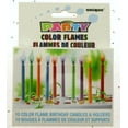 Color Flame Birthday Candles and Holders, Assorted, 10ct