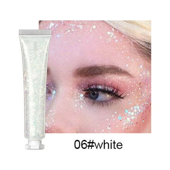 Color Flash Eye Shadow, Sequin Cream, Color Changing Highlight Face and Body Glitter Gel, Sticky Cosmetic Grade Glitter for Party Wedding Stage Makeup