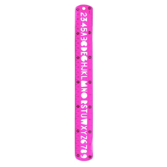 Color Flexible Ruler, 12 inch Soft Bendable Plastic Ruler, Transparent Shatterproof Straight Ruler for Schol and Office, Red