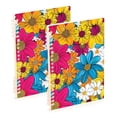 thumbnail image 1 of Color Floral Flowers Ring Binder Notebook Journey Note Diary College Ruled Spiral Notebook Study Loose Leaf Paper A5 60 Pages, 1 of 8