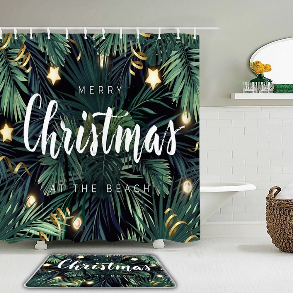 Color Flowers Tree Shower Curtain Set Bath Curtains Waterproof