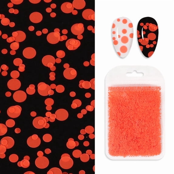 Color Fluorescent Circle Nail Glitter,Sparkly Glitter Flakes Shiny Nail Glitter,DIY Makeup Face Body Nails Resin Arts & Crafts, Resin, Tumblers, Bath Bombs - Multi-Size Circle Shape