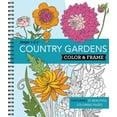 thumbnail image 1 of Color & Frame Color & Frame - Country Gardens (Adult Coloring Book), (Spiral-Bound), 1 of 1