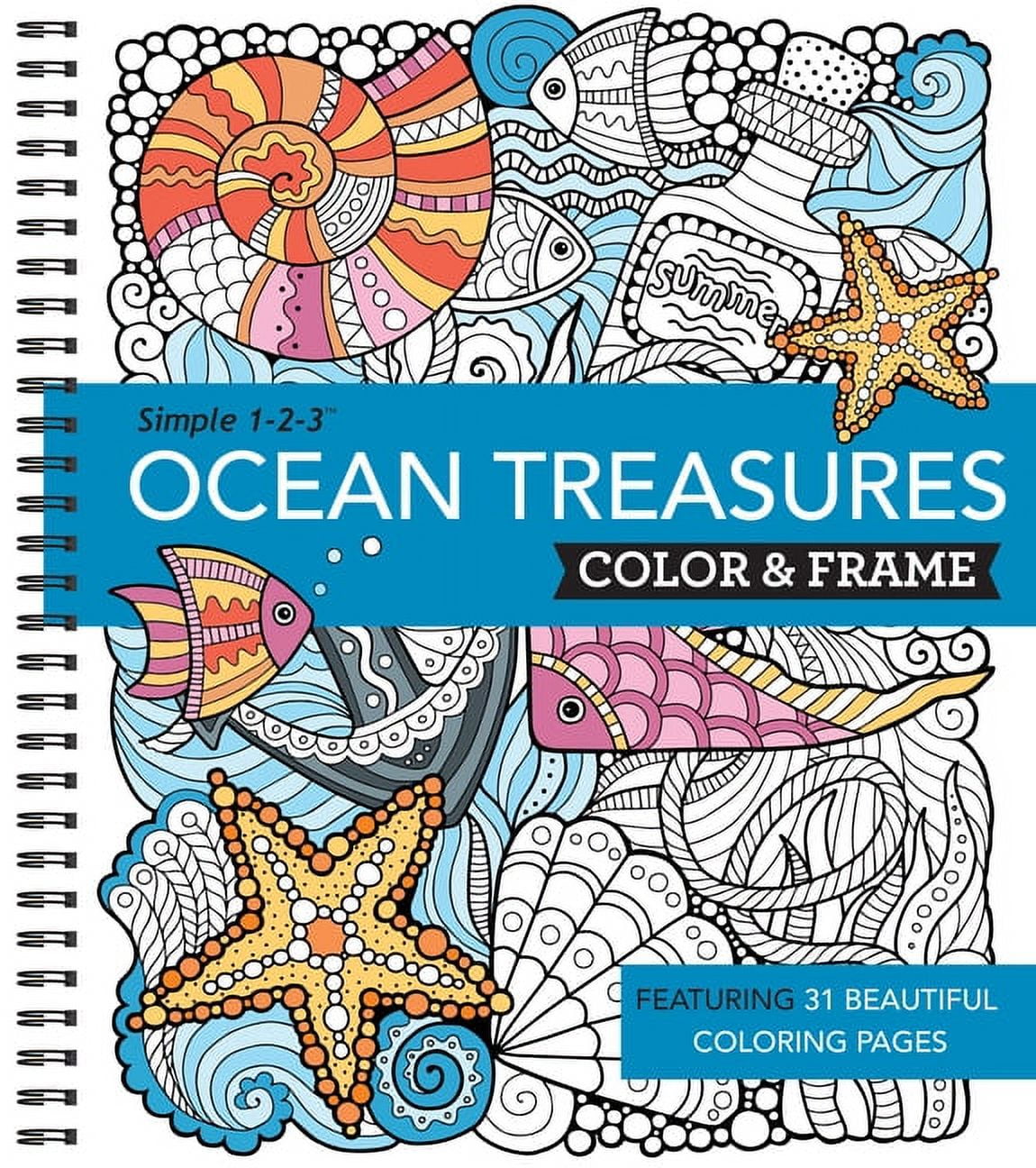 NEW SEASONS; PUBLICATIONS INTERNATIONAL LTD; PUBLICATIONS INTERNATIONAL LTD Color & Frame Color & Frame - Ocean Treasures (Adult Coloring Book), (Spiral-Bound)