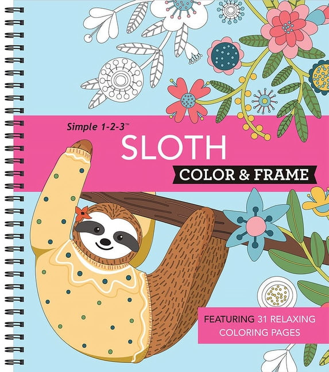 Color & Frame Color & Frame - Sloth (Adult Coloring Book), (Spiral-Bound)