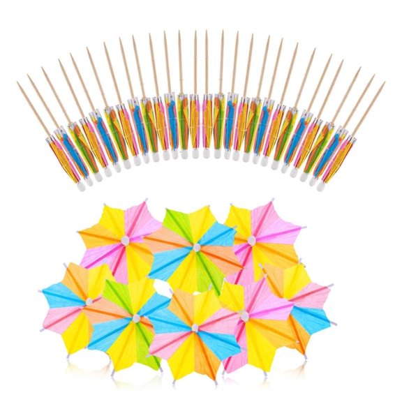 Color Fruit Stick Flower Festival String Finger Fork Fruit String Wood Fork