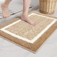 thumbnail image 1 of Color G Brown Bathroom Rugs - Absorbent, Non Slip, Soft, Washable, Quick Dry, 16"x24" Small Brown and White Bath Mats for Bathroom, Microfiber Shower Mat Bath Rug Bathroom Carpet, 1 of 4