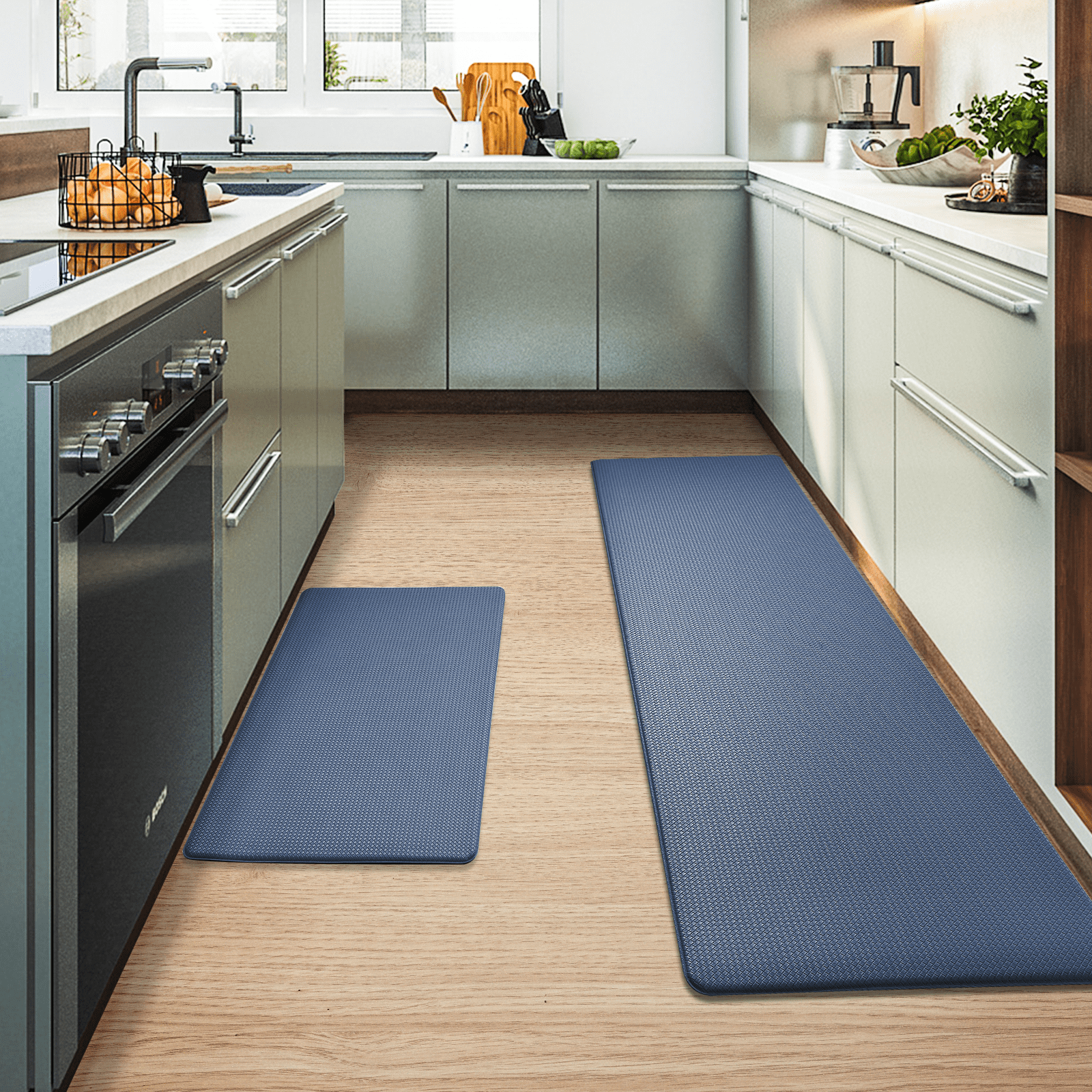 KOKHUB Boho Kitchen Mat, Farmhouse Cushioned Kitchen Rugs, Anti-Fatigue  Non-Slip Kitchen Floor Mats, Stain Resistant Mats for Home, Office, Sink