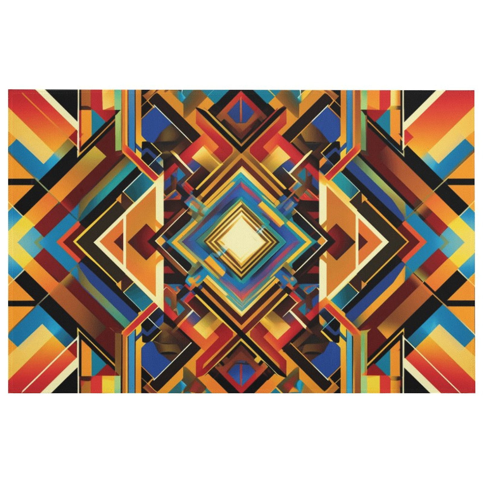 Color Geometry Rug - for Living Room, Bedroom, And Dining Room Bathroom ...