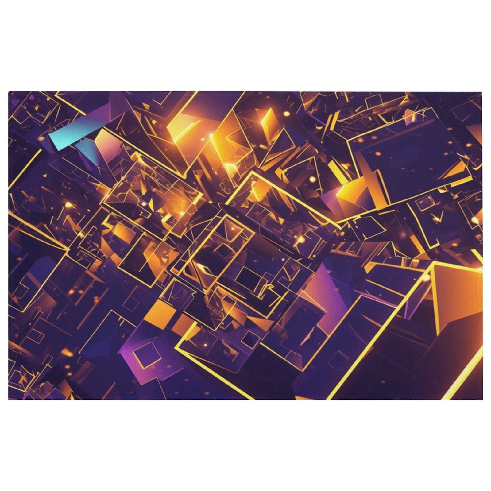 Color Geometry Washable Carpet, Non Slip Carpet Mat for Living Room ...