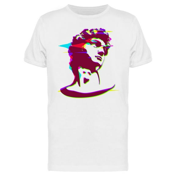 Color Glitched Head Bust T-Shirt Men -Image by Shutterstock, Male Small