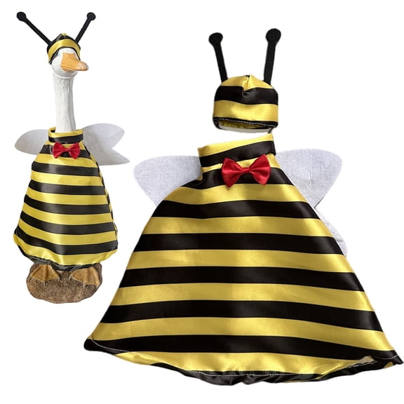 Color Goose Clothes Easter Goose Outfit - Cute Porch Goose Bee Costume with Hat, Easter Outdoor Decor for Goose Statue, Ideal for Yard Garden Easter Celebration Yellow (1Pcs)