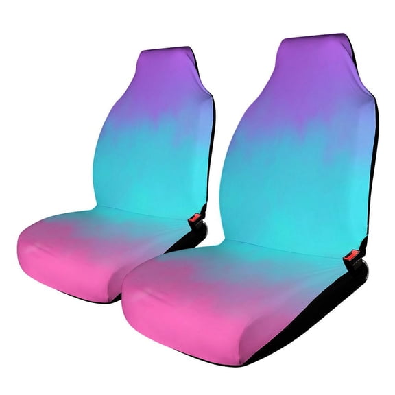 Color Gradient Abstract Car Seat Covers Car Accessories 2PCS Set Soft Front Seat Protector Cover