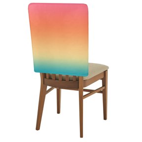 Color Gradient Chair Back Covers Set of 1 Modern Minimalist Red Yellow Teal Light Spectrum Removable Dining Chair Slipcovers Washable Seat Protector for Restaurant Party Banquet Kichen Decor