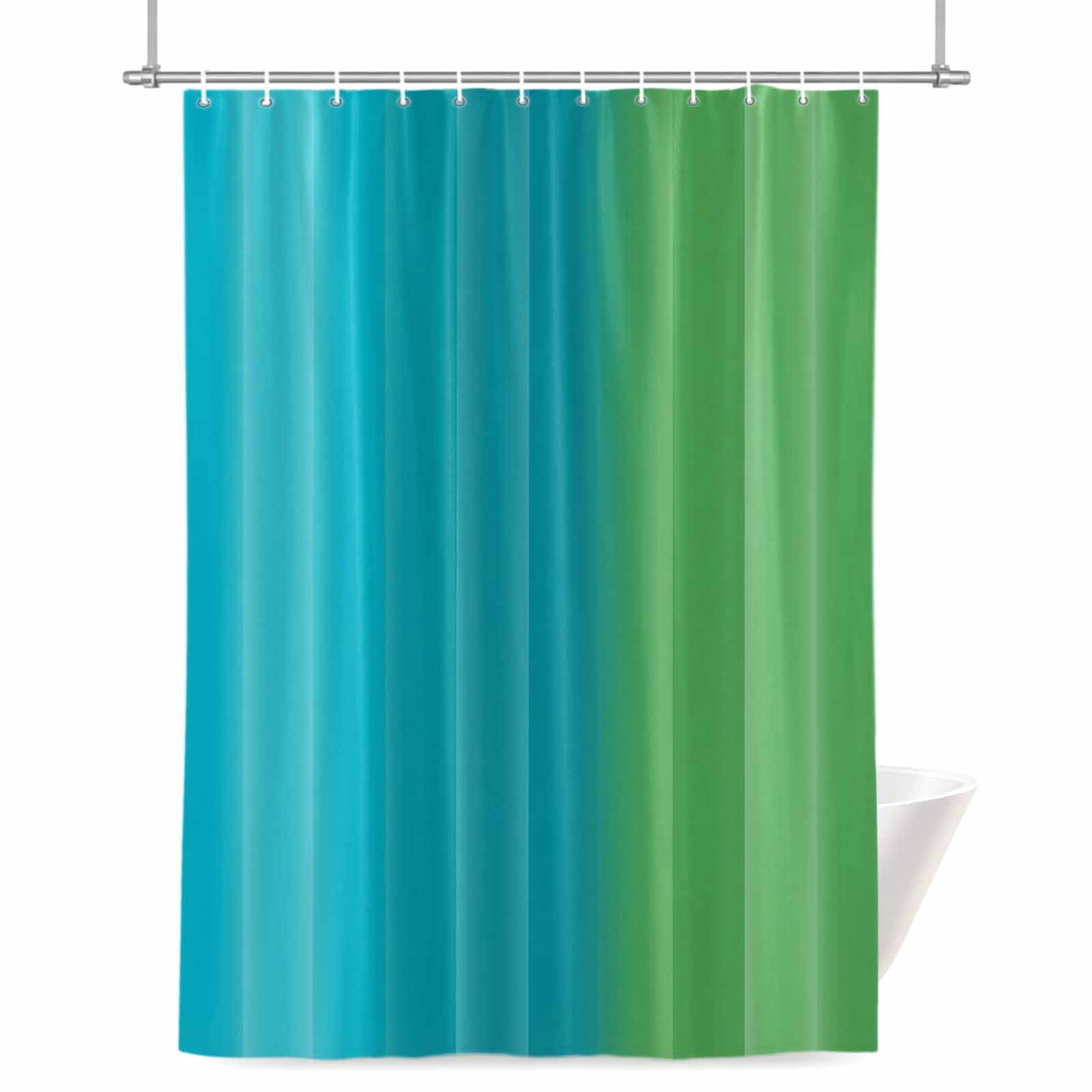 Color Gradient Striped Shower Curtain, Blue Teal Green Ombre Modern ...