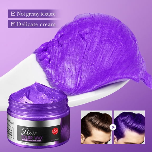 Color Hair Clay Styling Wax, Matte Finish, Long-Lasting Hold, Natural Volume, Easy Wash Out, 120g, Variety of Colors for Men and Women