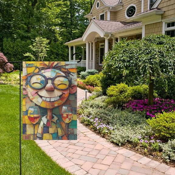 Color Happy Boy Garden Flag 12x18 inch Double Sided Outside Yard Decorations for Home Outdoor
