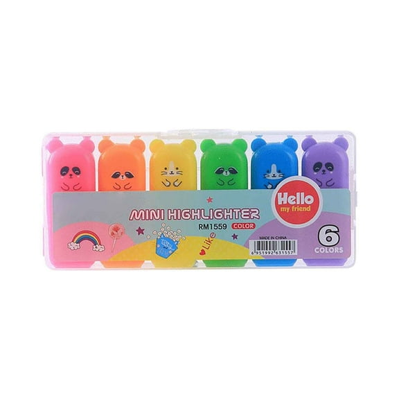 Color Highlighter 6 Colors Available Color Marker Pen Set 10ml Highlighters Assorted Colors Pack of Highlighters Crafts