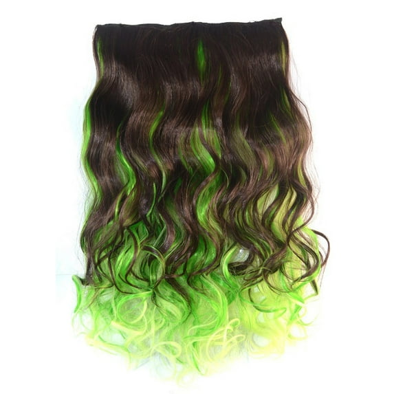 Color Highlights Five Clip Hair Extensions Curly Wig Piece Hair Curtain for Stylish Transformations