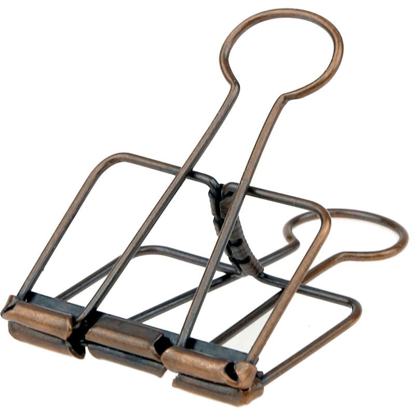 Color Hollow Out Paper Binder Clip Invoice Bill Clip Office Supplies Pack of 10 (M, Bronze)