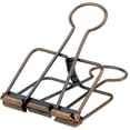 thumbnail image 1 of Color Hollow Out Paper Binder Clip Invoice Bill Clip Office Supplies Pack of 10 (M, Bronze), 1 of 3