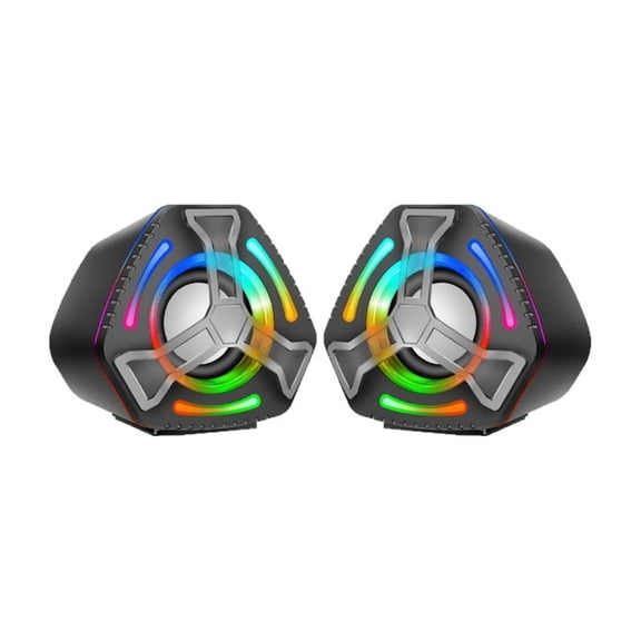 Color Illuminating USB Computer Speakers With Dynamic Lighting Mode And Enhances Auditory For PC Gaming Setups