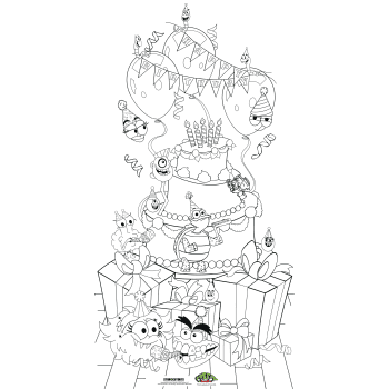Color-In Creepy Candy Happy Birthday Cardboard Cutout Standee Standup