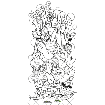 Color-In Creepy Candy Happy Easter Cardboard Cutout Standee Standup