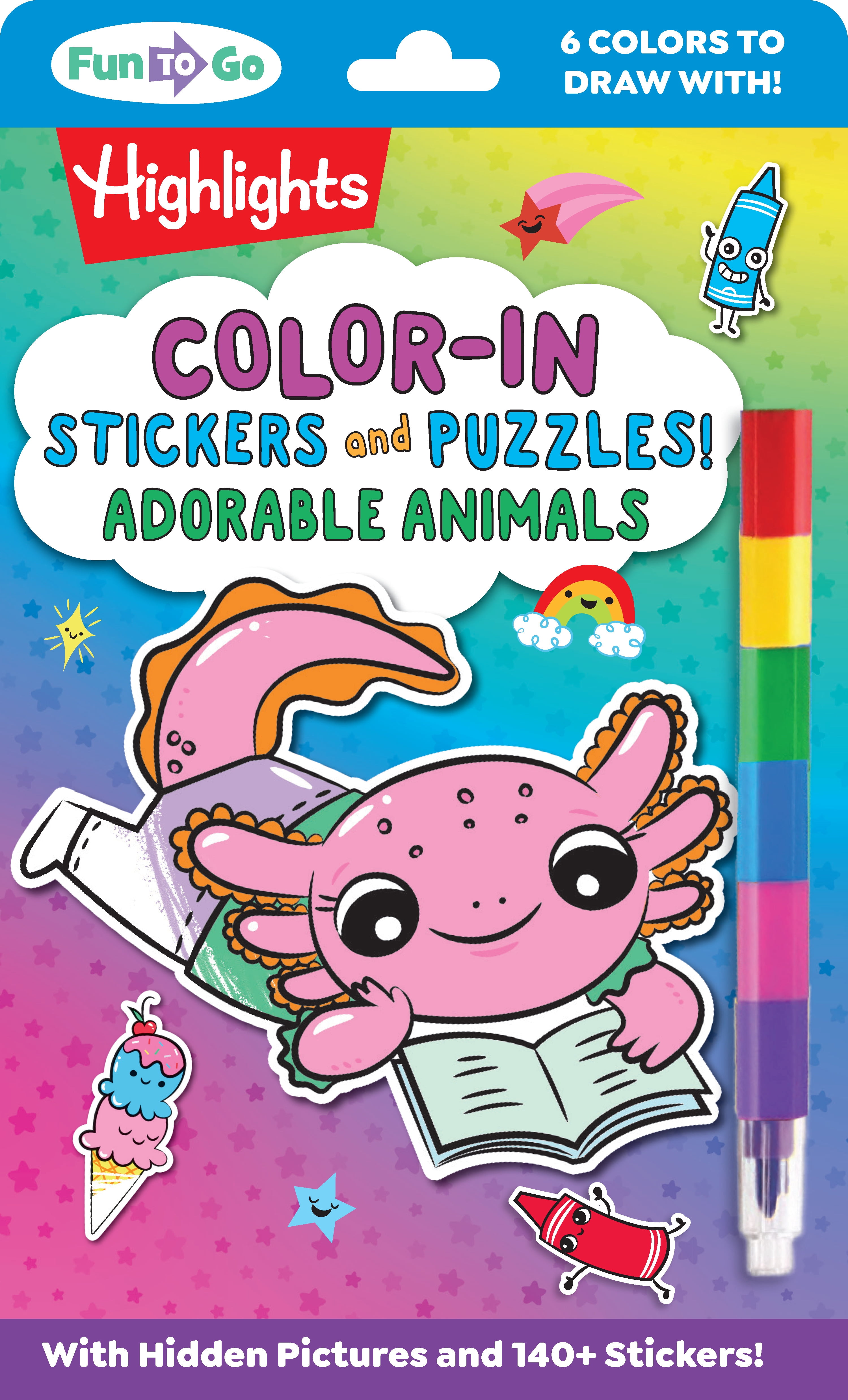 Color-In Stickers and Puzzles! Adorable Animals: Over 140 Kids Stickers ...