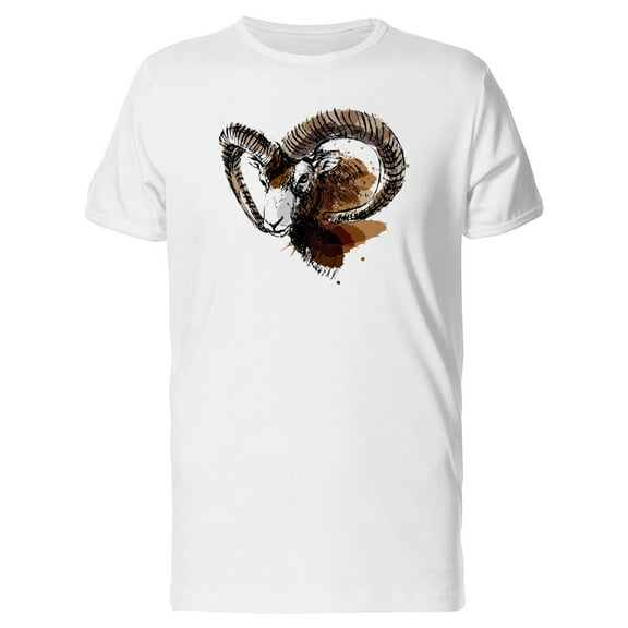 Color Ink Ram Head T-Shirt Men -Image by Shutterstock, Male 4X-Large