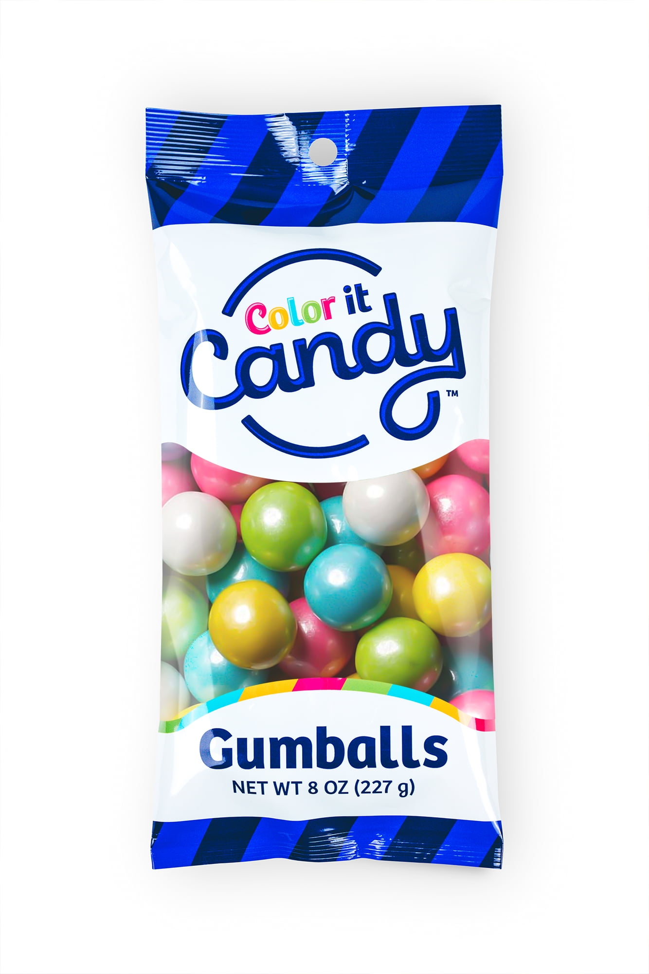 Color It Candy Decorative Gumballs, 8 Oz, Shimmer Spring Mix