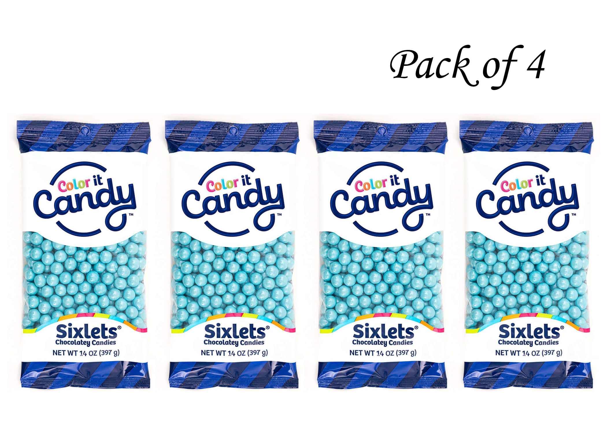 Color It Candy Shimmer Blue Sixlets 14 Oz Peg Bag - Perfect For