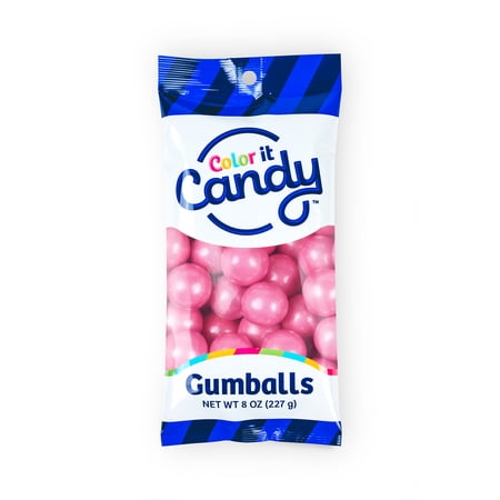 Color It Candy Shimmer Bright Pink Decorative Candy Buffet Gumballs, 8 oz