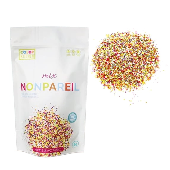 Nonpareil Confetti Sprinkles 2lbs - Natural Ingredients, Dye-free, Plant-Based Colors, Gluten-Free