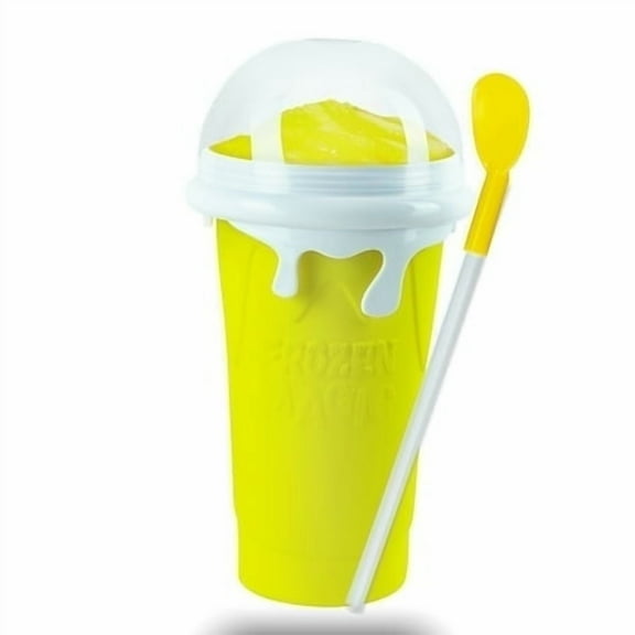Color Land Magic Slushy Maker Cup,500ml Multi-Purpose Slushie/Milkshake/Smoothie Maker with Lid & Straw for Gifts (YELLOW)