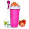 thumbnail image 1 of Color Land Slushy Cup, 350ML Pink Trending Slushie Maker Cup, DIY Frozen Squeeze Cup with Lid & Straw for Cool Drinks (PINK), 1 of 8