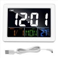 thumbnail image 1 of Color Large Screen LCD Electronic Desk Alarm Clock with Temperature Date Display, 1 of 4