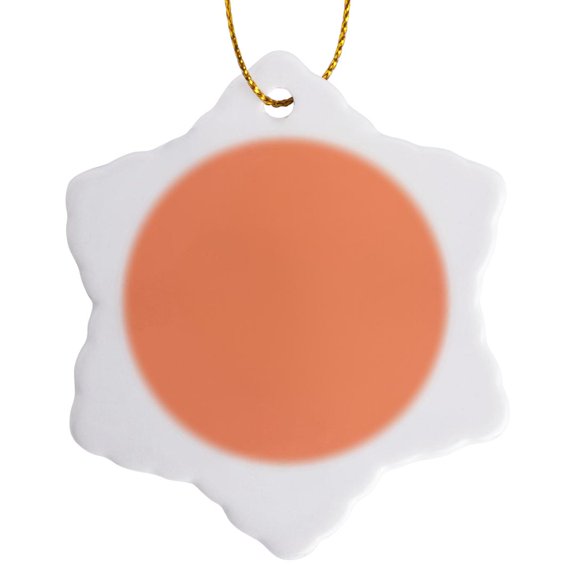 3drose, Color Light Salmon, 3 inch Snowflake Porcelain Ornament